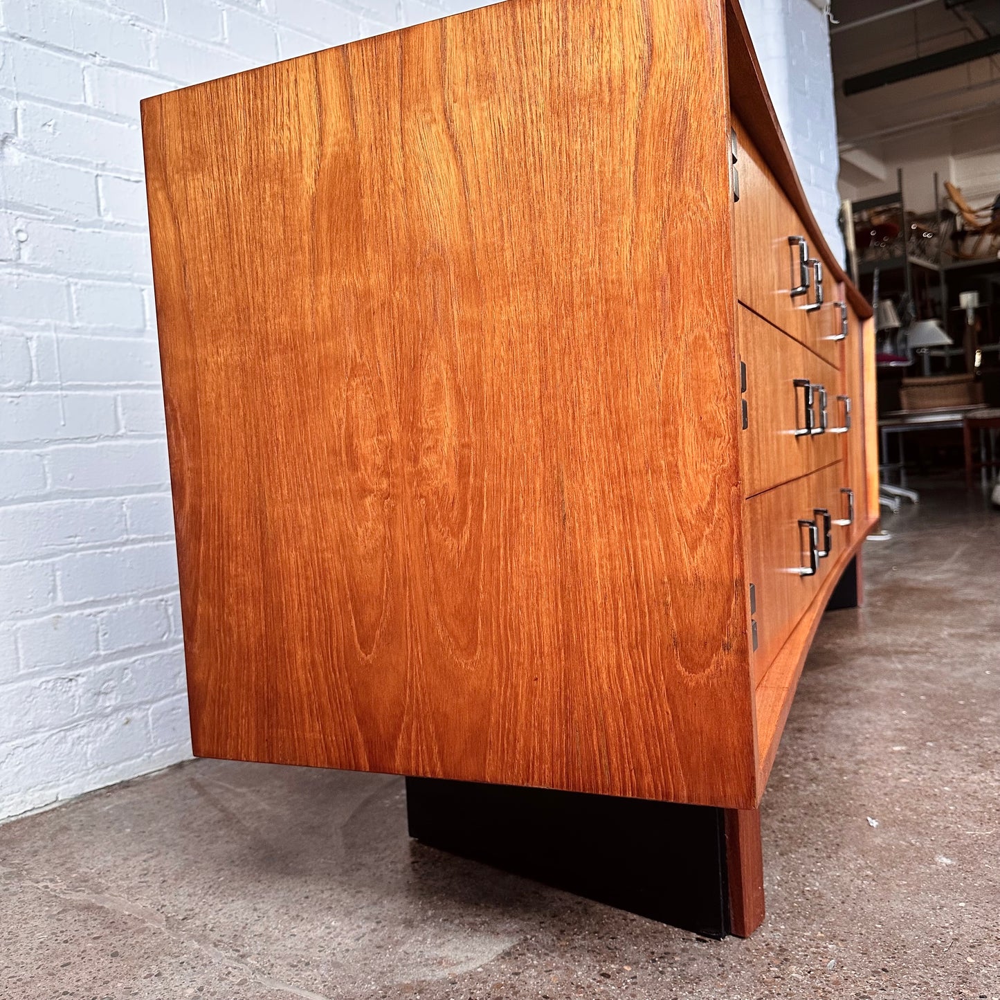 RS ASSOCIATES TEAK TAMBOUR DOOR CREDENZA