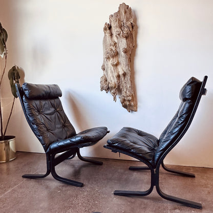 INGAR RELLING BLACK LEATHER HIGHBACK CHAIR FOR WESTNOFA