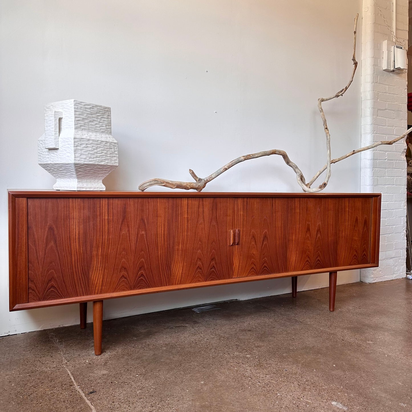 SVEND AAGE LARSEN FOR FAARUP MOBELFABRIK MID CENTURY TEAK TAMBOUR DOOR CREDENZA