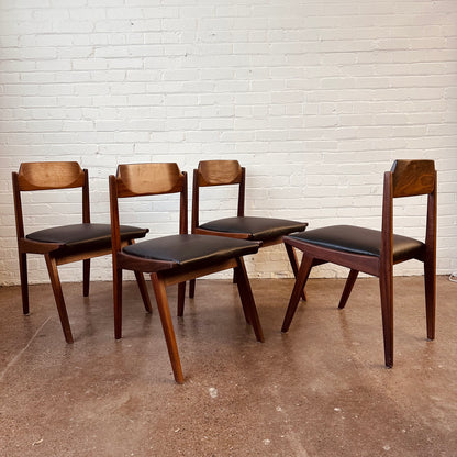 JAN KUYPERS SOLID WALNUT DINING CHAIRS - SET OF 4