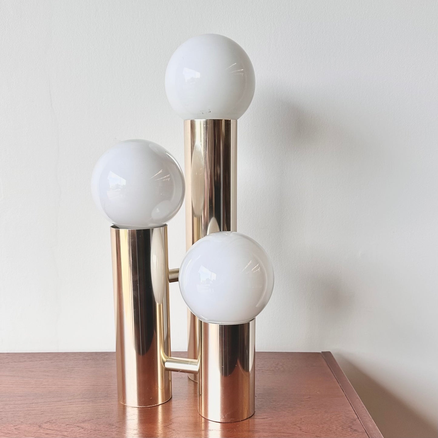 GUSTAVO MARTINEZ GOLD THREE PILLAR LAMP