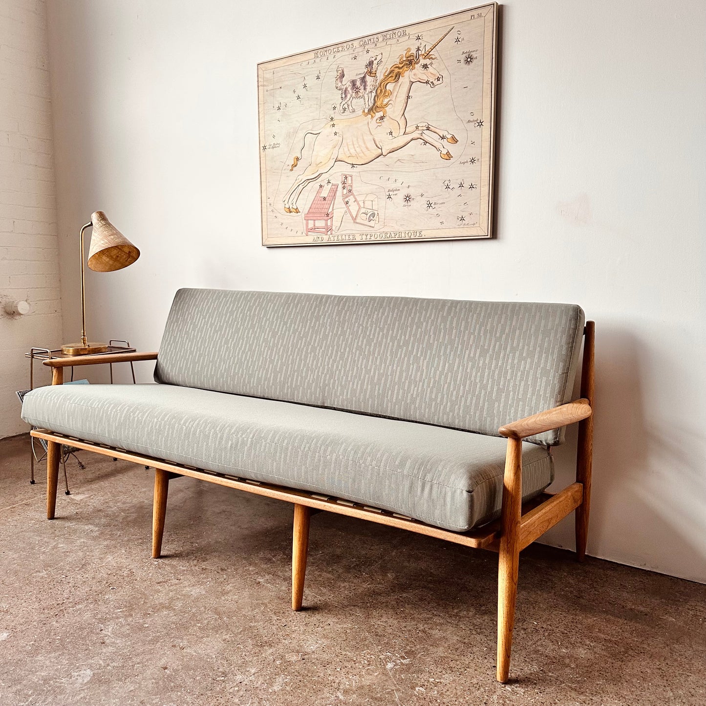 BAUMRITTER WOOD FRAME LOVESEAT - RESTORED