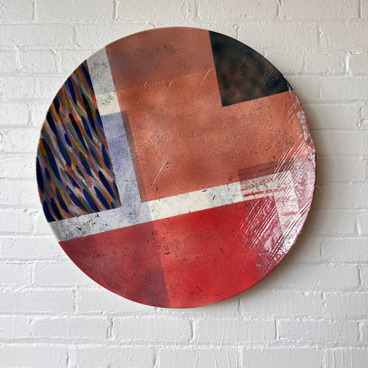 ABSTRACT CERAMIC ART PLATE BY DOUGLAS KENNEY