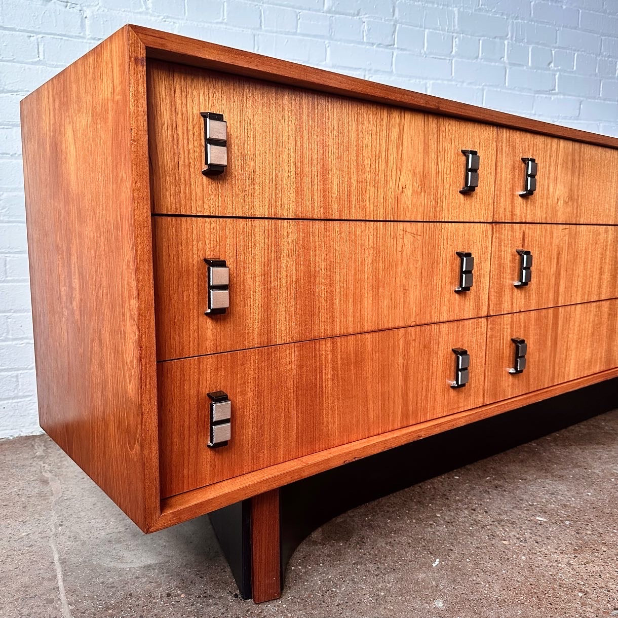 RS ASSOCIATES TEAK TAMBOUR DOOR CREDENZA