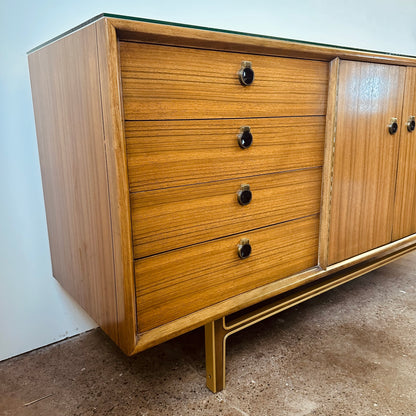 MID-CENTURY AFRICAN MAHOGANY 12 DRAWER DRESSER