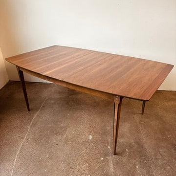 MID-CENTURY WALNUT AND ROSEWOOD DINING TABLE - REFINISHED