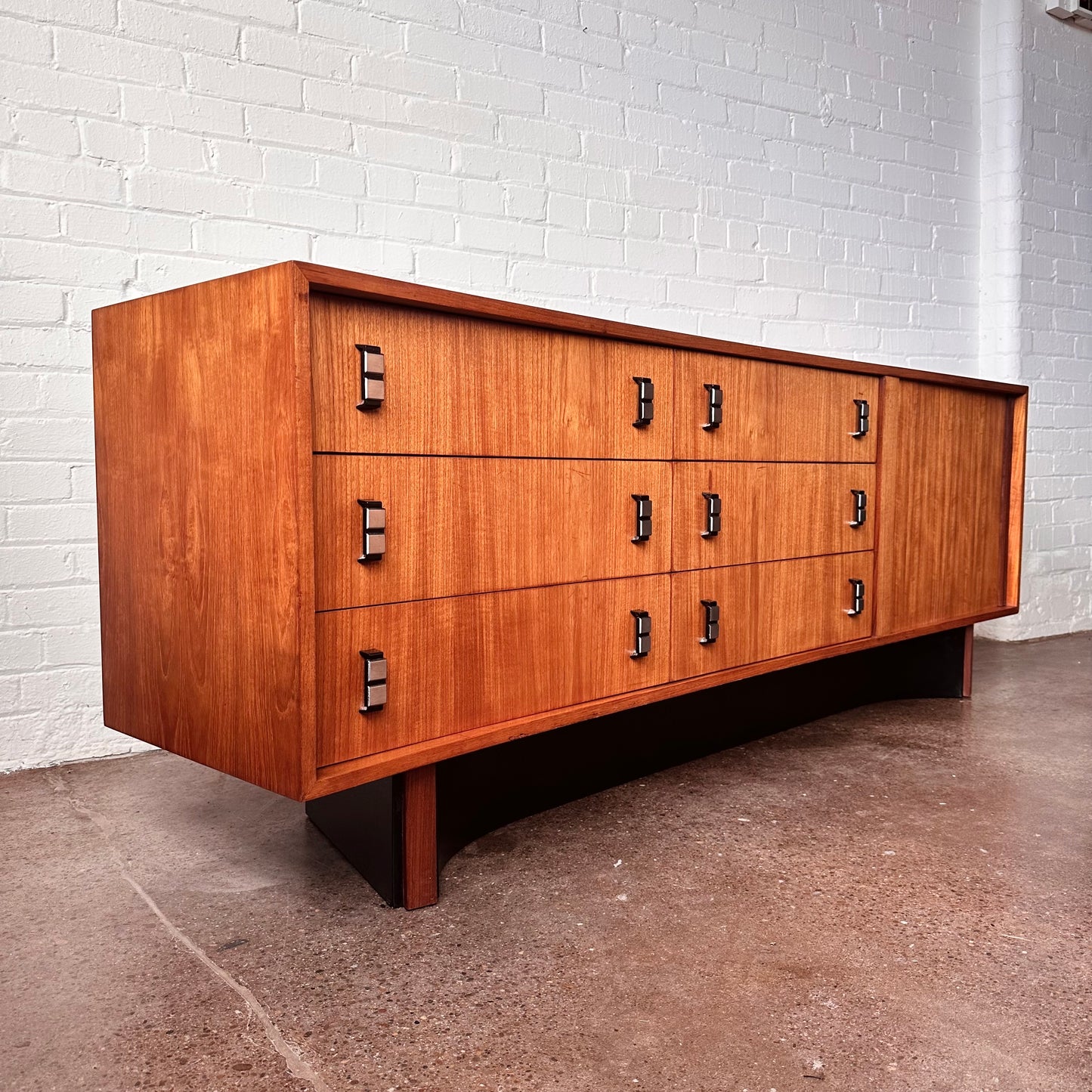 RS ASSOCIATES TEAK TAMBOUR DOOR CREDENZA