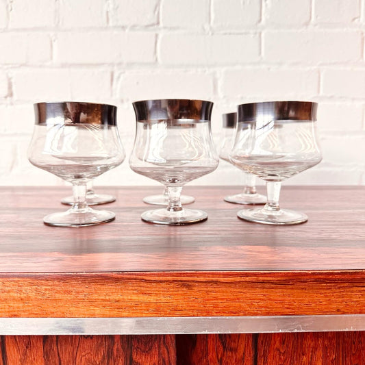 DOROTHY THORPE SILVER COCKTAIL STEMS SET OF 6