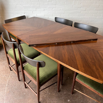 WALNUT DINING SET BY MERTON GERSHUN FOR AMERICAN OF MARTINSVILLE