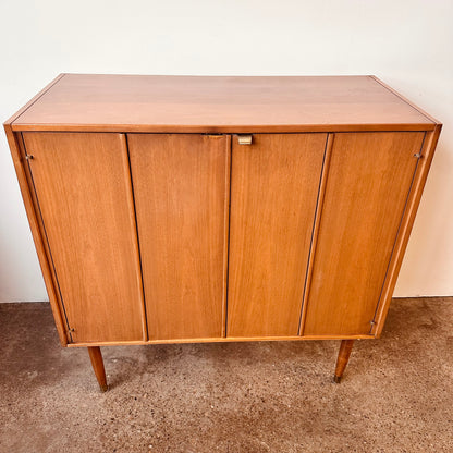 ACCORDION DOOR HONEY TONE BAR CABINET
