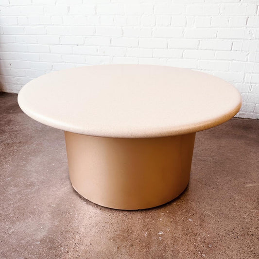 FORMICA ROUND POST MODERN STYLE COFFEE TABLE
