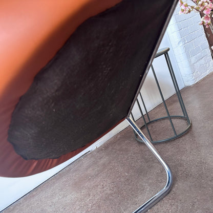 CANTILEVERED CHROME CLUB TUB CHAIR BY BURGASSER & LORENZ FOR THONET