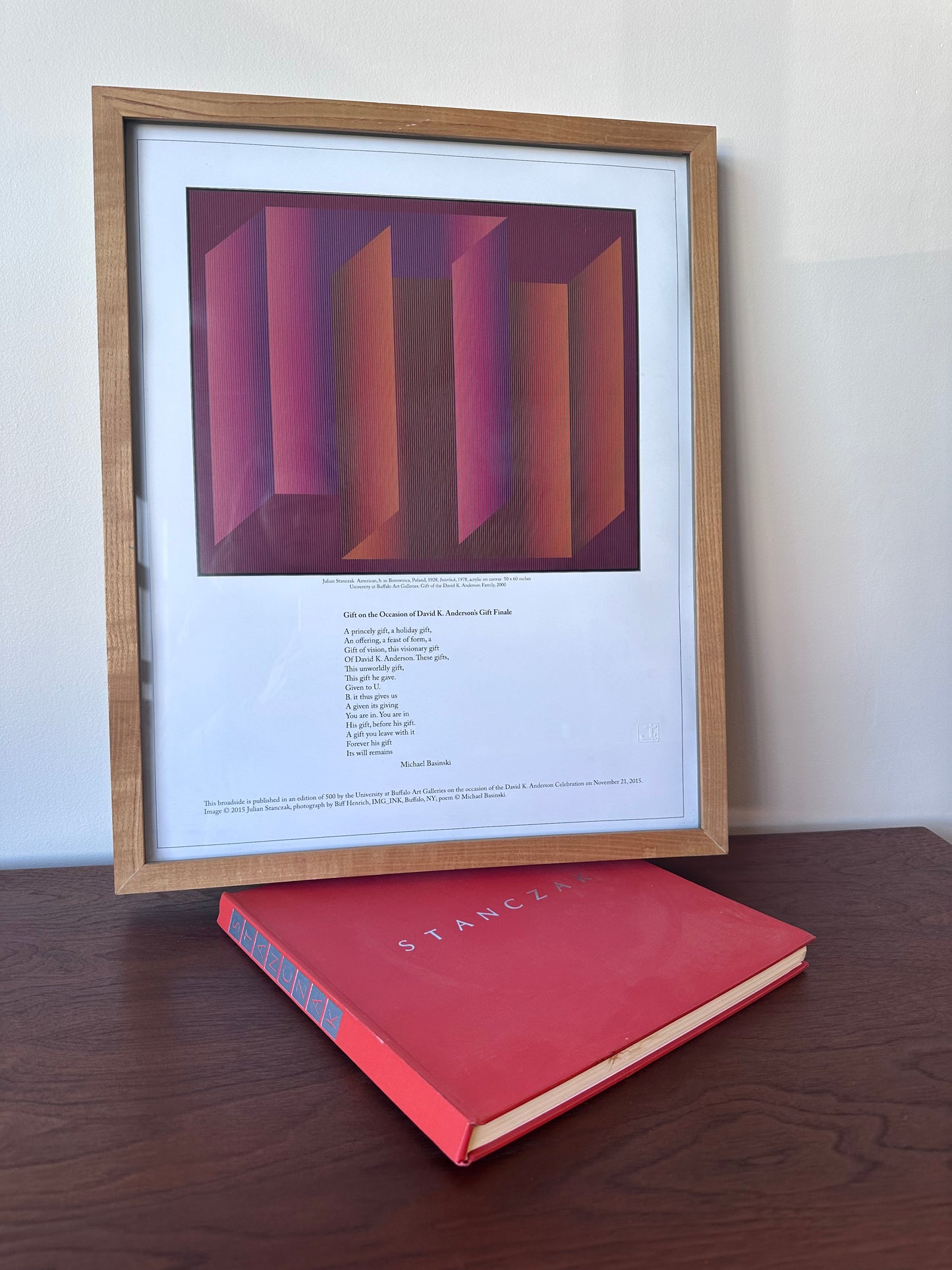 JULIAN STANCZAK EXHIBITION ORIGINAL FRAMED PRINT AND HARD COPY BOOK