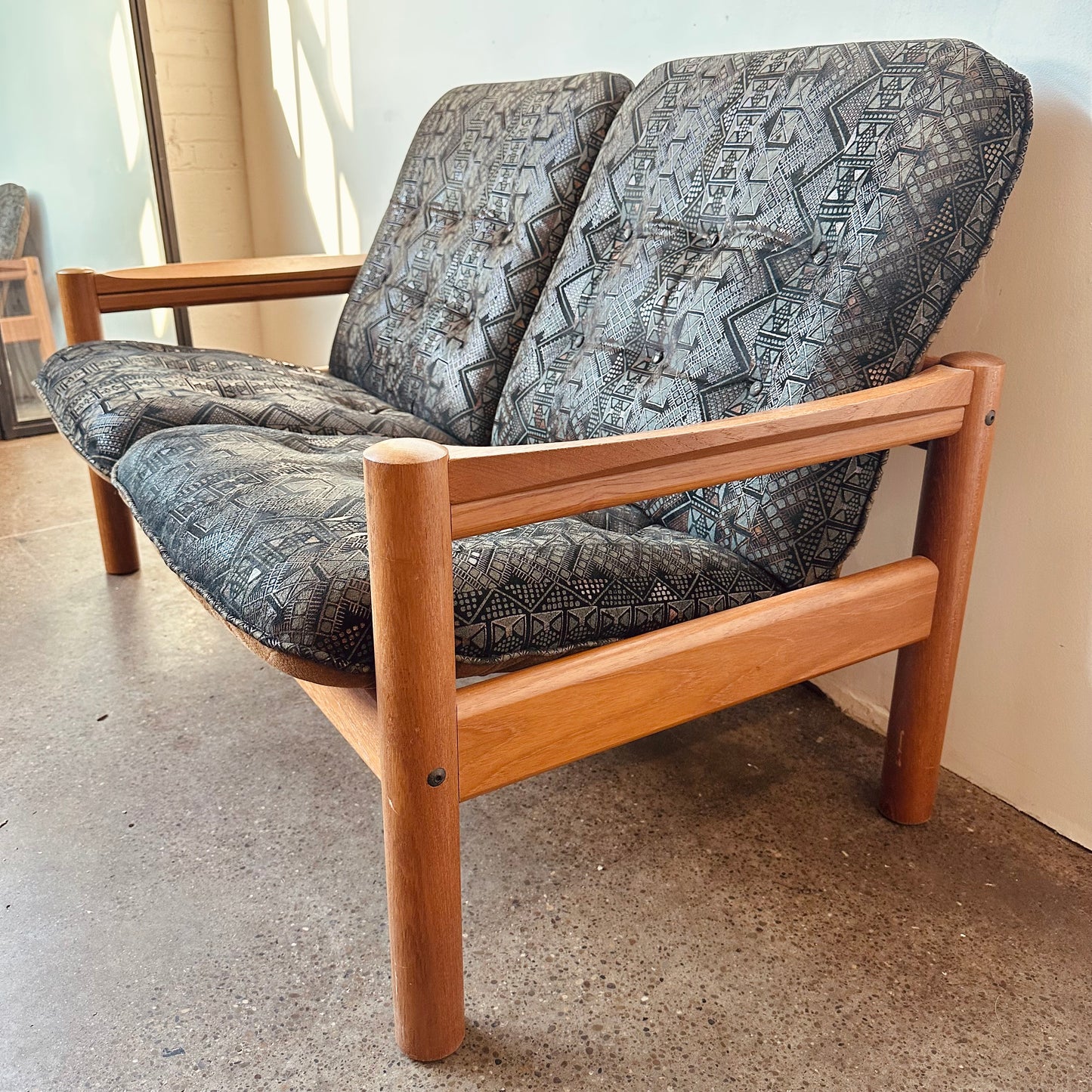 DANISH MODERN TEAK LOVESEAT