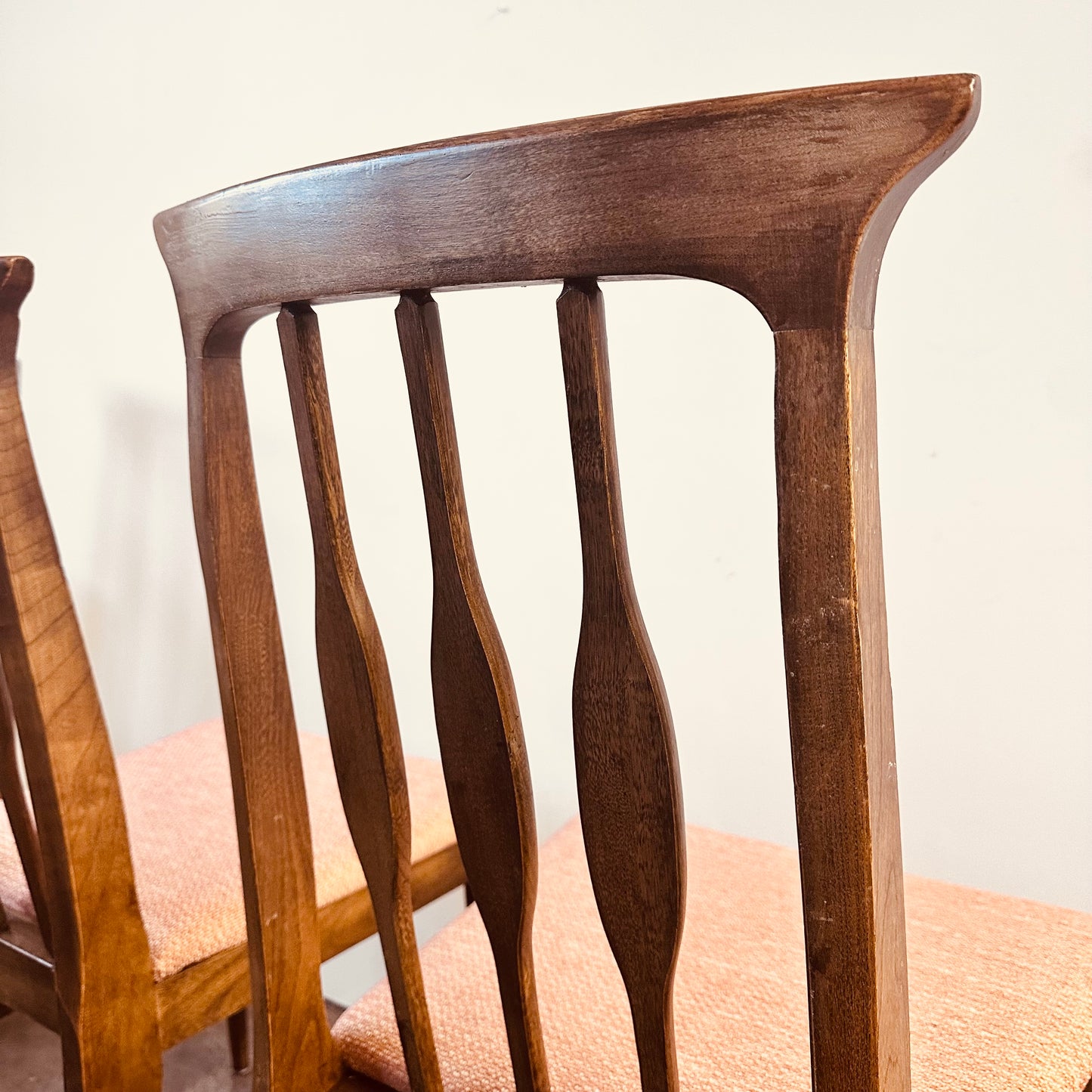 WALNUT MID-CENTURY DINING CHAIRS - SET OF 6