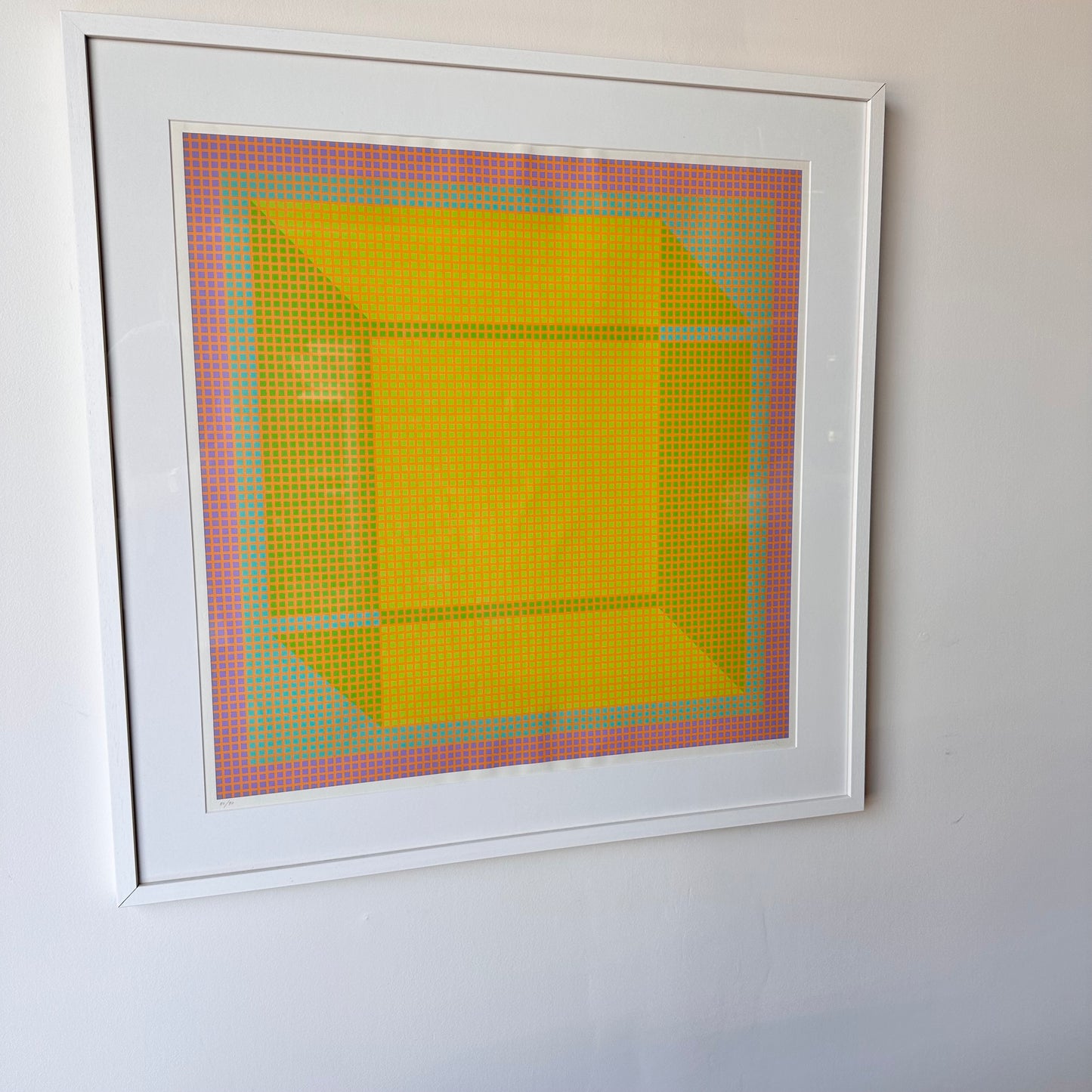 SIGNED AND FRAMED JULIAN STANCZAK OP ART SERIGRAPH CIRCA 1971