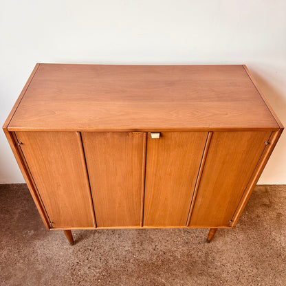 ACCORDION DOOR HONEY TONE BAR CABINET