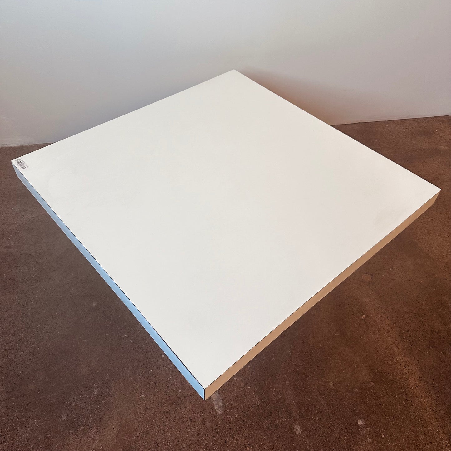 POST MODERN WHITE LAMINATE PARSONS COFFEE TABLE
