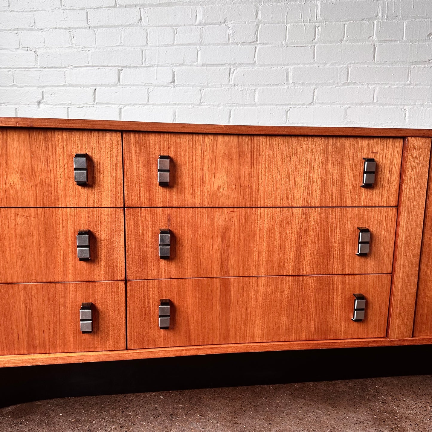 RS ASSOCIATES TEAK TAMBOUR DOOR CREDENZA