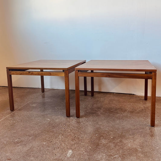 EARLY KNOLL WALNUT SIDE TABLES BY LEWIS BUTLER