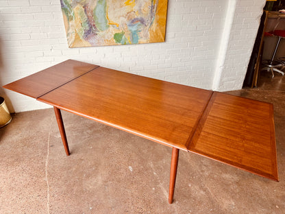 DANISH MODERN 91” DRAW LEAF TABLE - RESTORED