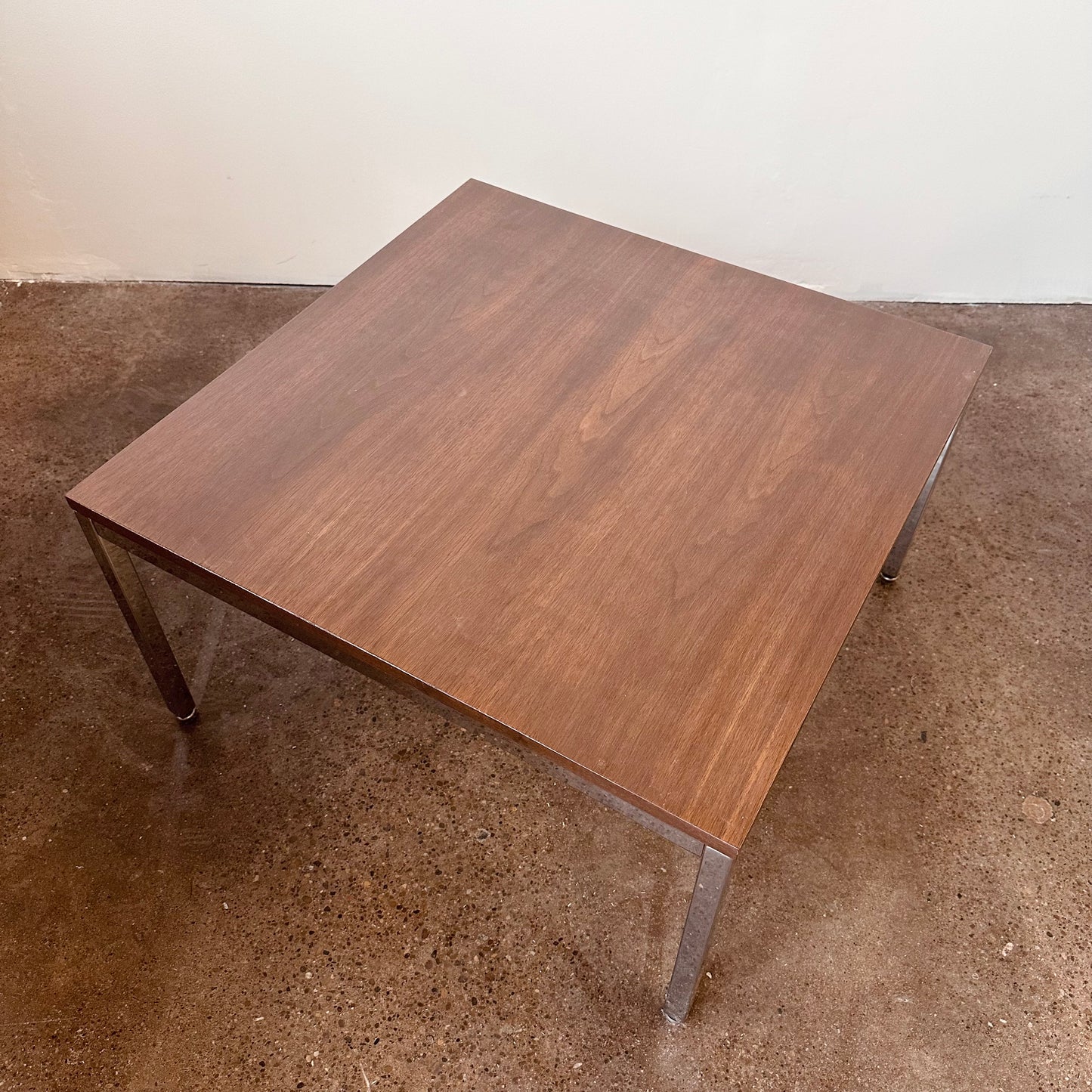 RESTORED WALNUT & CHROME STEELCASE COFFEE TABLE