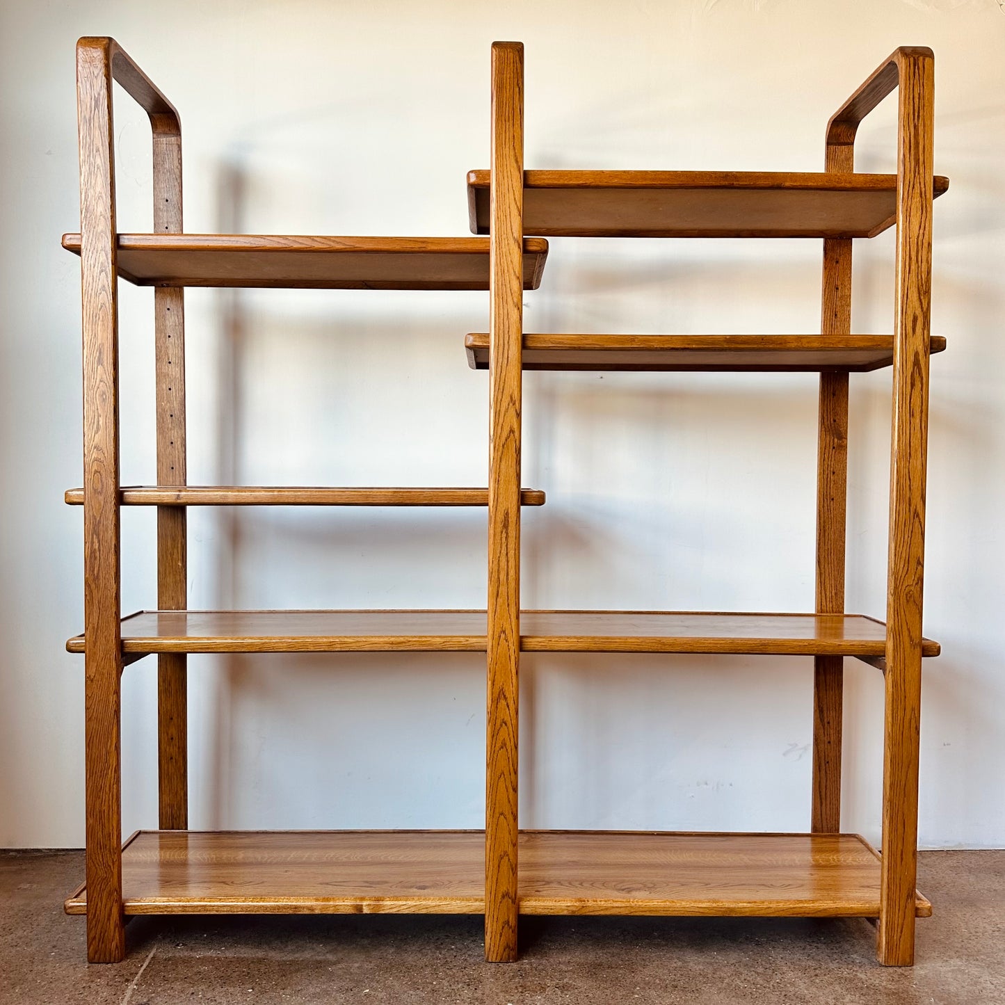 VINTAGE CERUSED BENTWOOD OAK ROOM DIVIDER BOOK SHELF