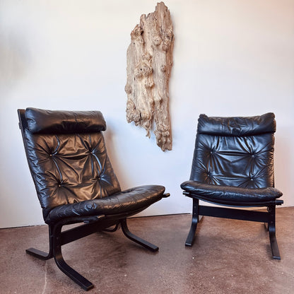 INGAR RELLING BLACK LEATHER HIGHBACK CHAIR FOR WESTNOFA