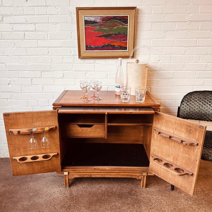 TOMLINSON BURL WOOD BAR CABINET