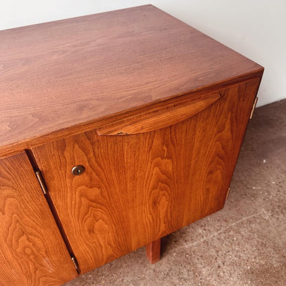 JENS RISOM WALNUT CREDENZA WITH LOCK AND KEY