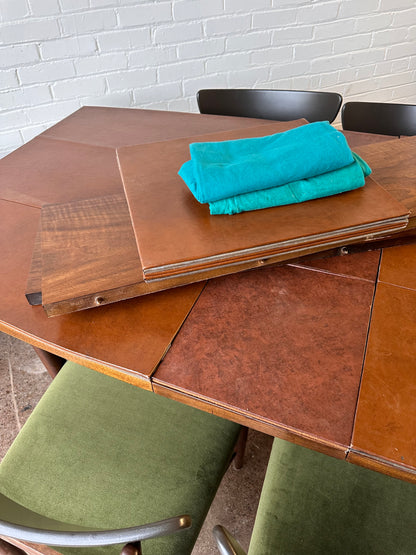 WALNUT DINING SET BY MERTON GERSHUN FOR AMERICAN OF MARTINSVILLE