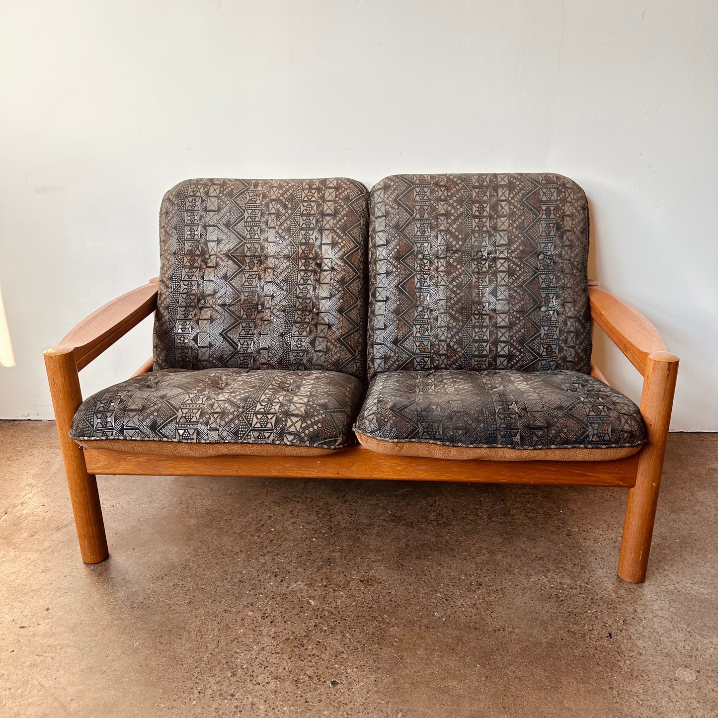 DANISH MODERN TEAK LOVESEAT