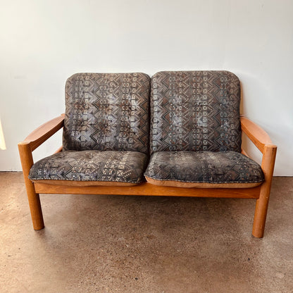 DANISH MODERN TEAK LOVESEAT