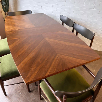 WALNUT DINING SET BY MERTON GERSHUN FOR AMERICAN OF MARTINSVILLE