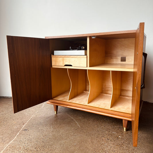 MID-CENTURY TEAK RECORD CABINET