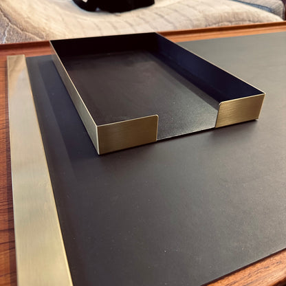 SMITH METAL ARTS RAILED DESK PAD AND TRAY