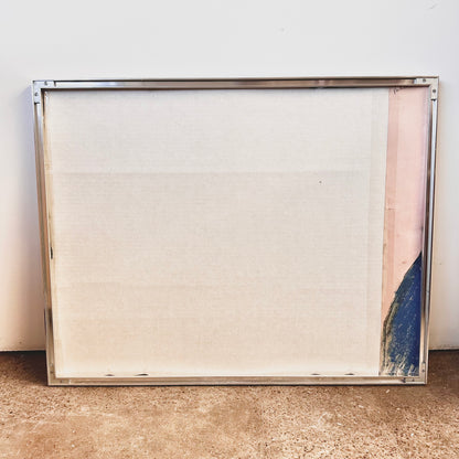 FRAMED ABSTRACT BLUE NUDE PASTEL ARTWORK