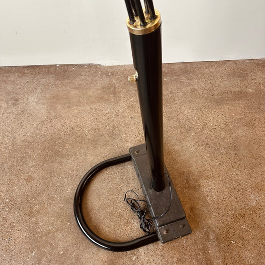 MID-CENTURY BLACK 5 LIGHT ARC LAMP