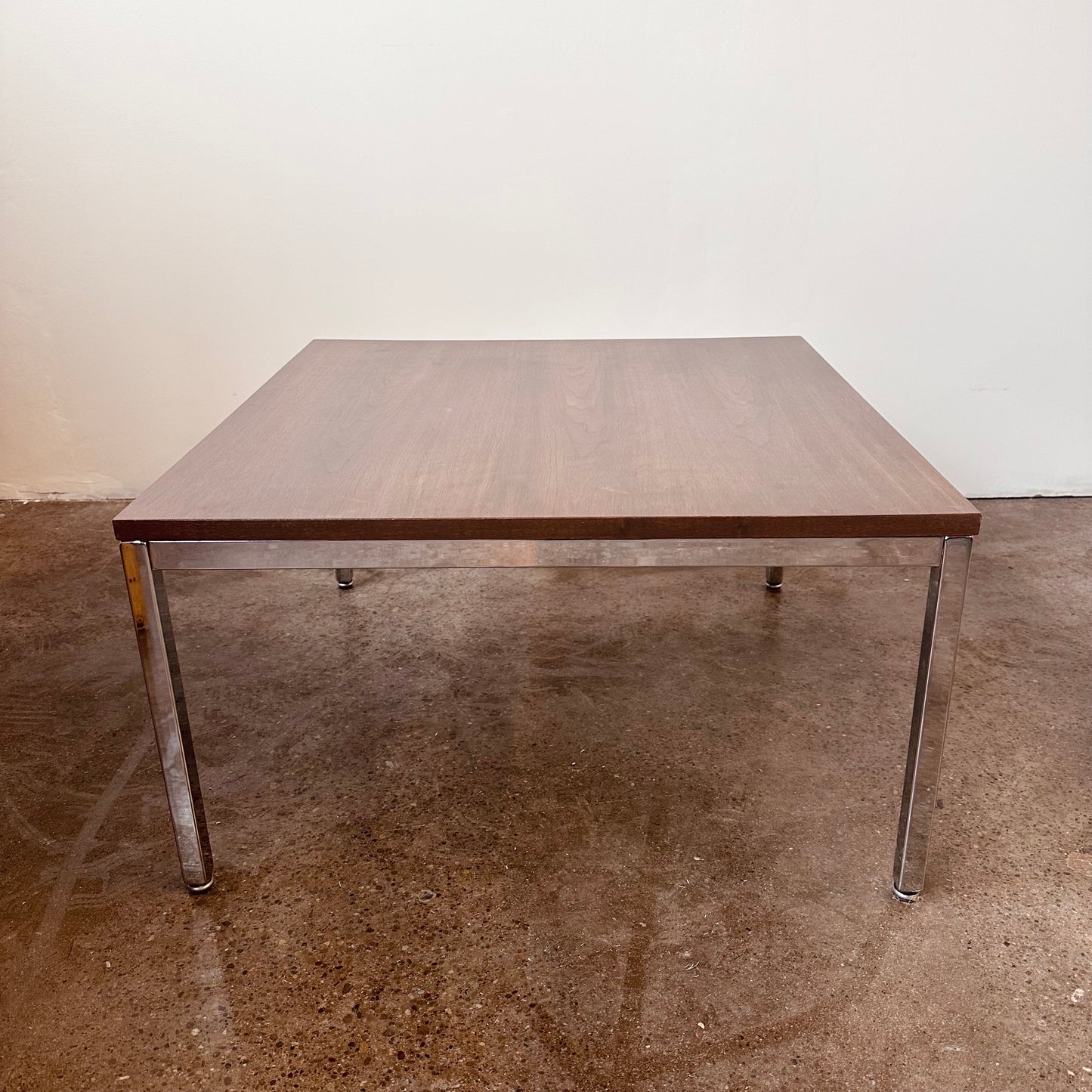 RESTORED WALNUT & CHROME STEELCASE COFFEE TABLE