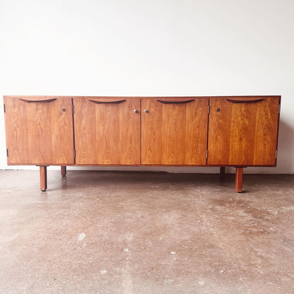 JENS RISOM WALNUT CREDENZA WITH LOCK AND KEY