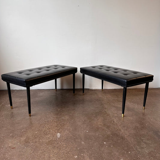 BLACK VINYL TUFTED BENCHES