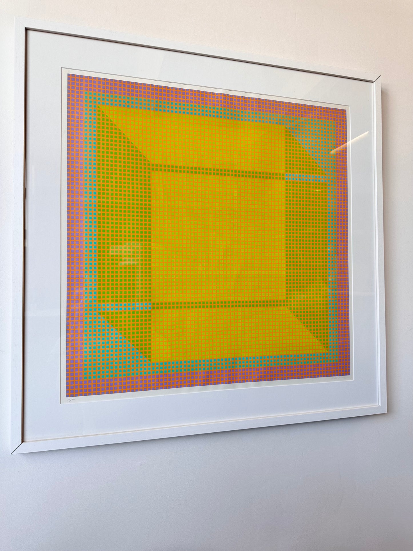 SIGNED AND FRAMED JULIAN STANCZAK OP ART SERIGRAPH CIRCA 1971