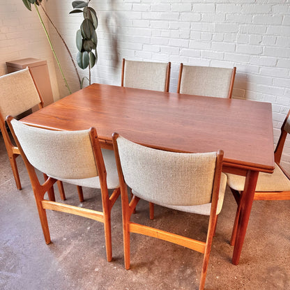 DANISH TEAK DINING TABLE 105” EXPANDABLE & REFINISHED