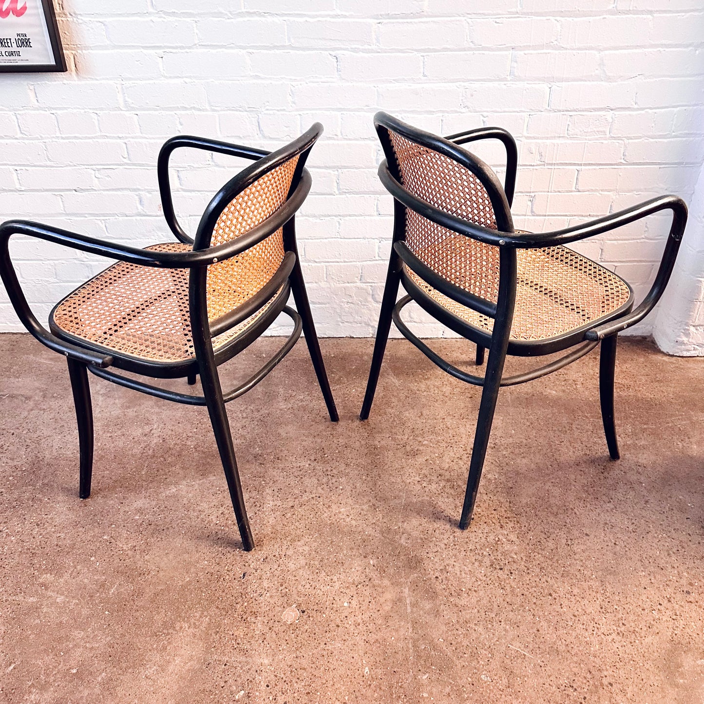 THONET JOSEF HOFFMAN BENTWOOD AND CANE NO.812 ARM CHAIRS