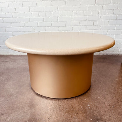 FORMICA ROUND POST MODERN STYLE COFFEE TABLE