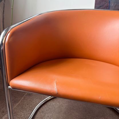 CANTILEVERED CHROME CLUB TUB CHAIR BY BURGASSER & LORENZ FOR THONET