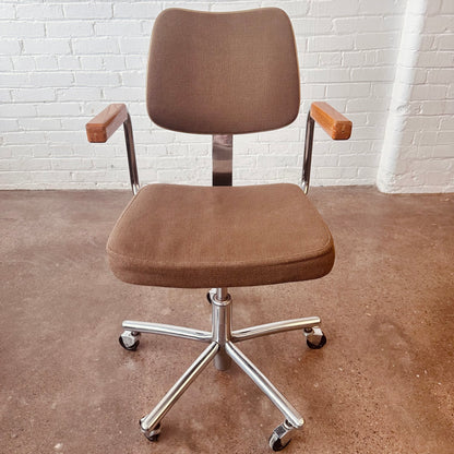 VINTAGE SWIVELING TASK CHAIR WITH ARMS