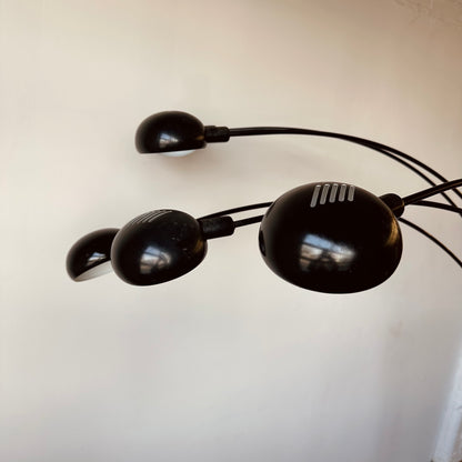 MID-CENTURY BLACK 5 LIGHT ARC LAMP