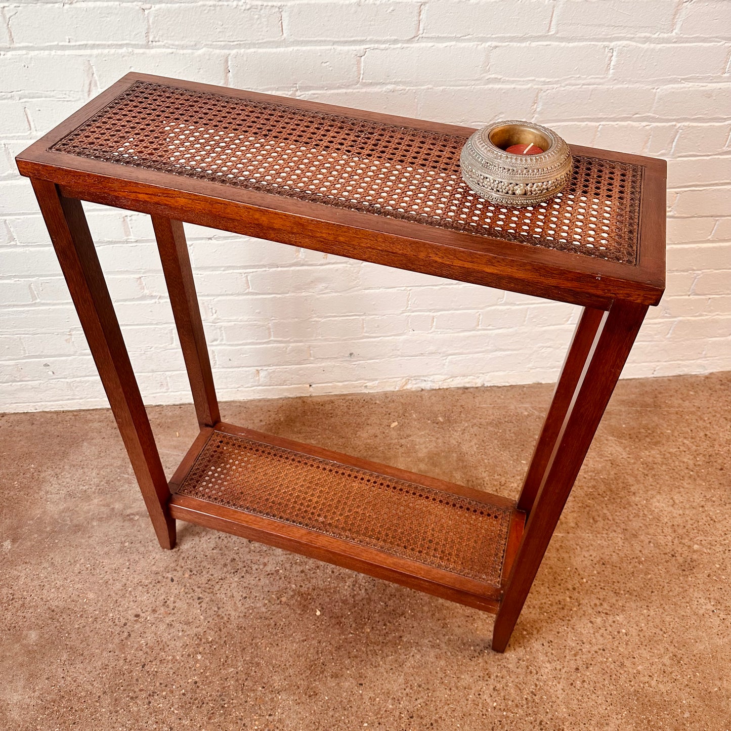 TWO TIER CONSOLE TABLE WITH CANNING