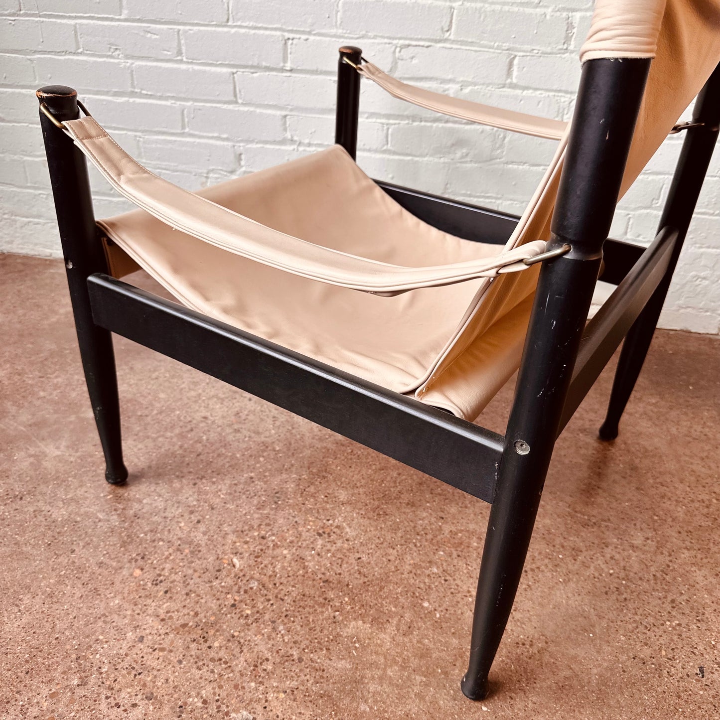 EBONIZED SAFARI LOUNGE CHAIR BY ERIC WORTS FOR NIELS EILERSEN